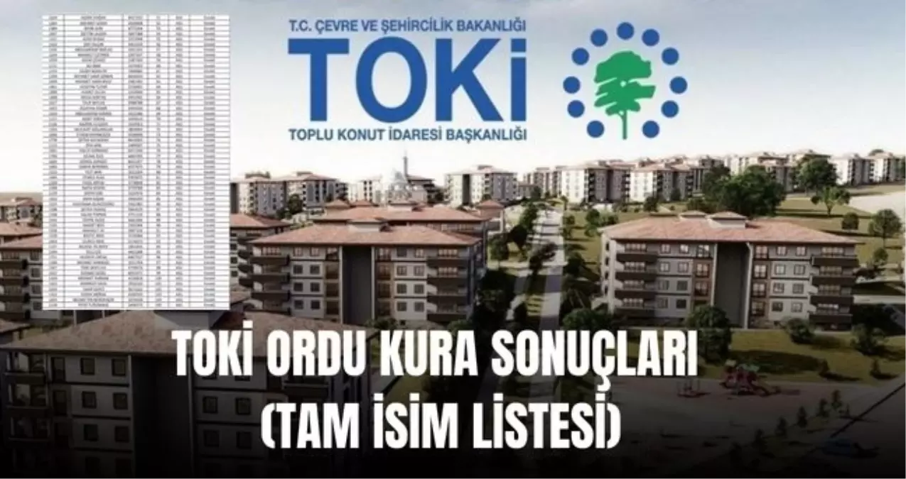 TOKİ ORDU KURA SONUÇLARI (TAM İSİM LİSTESİ): TOKİ Ordu kura sonuçları nasıl öğrenilir? TOKİ Ordu kura sonu...