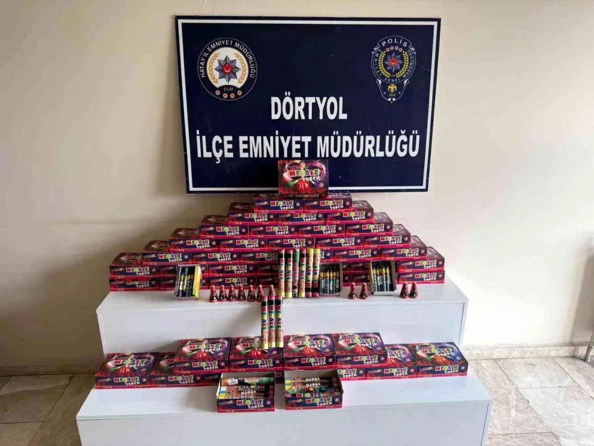 Dörtyol'da; maytap, havai fişek, meşale satışı yapanlar denetlendi