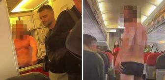 Havada korku dolu anlar: Yolcu soyunup uçaktan atlamaya kalkıştı