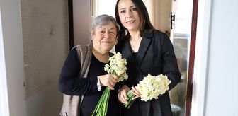 İzmir'de hava şartları nedeniyle iptal edilen festivaldeki nergisler hastalara moral oldu