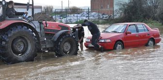 İzmir'in Ödemiş ilçesinde sağanak etkili oldu