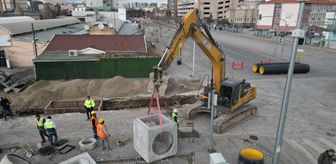 Kayseri'de 'Kartal Kavşağı ve Bağlantı Yolları Projesi'nin altyapı çalışmaları sürüyor