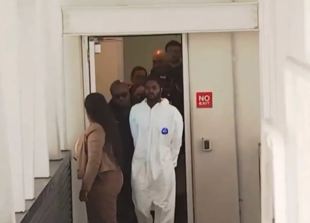 The man arrested for harassment harassed a female police officer while being taken to prison