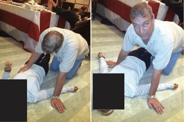 Shocking detail about Prince Andrew in the new Epstein documents! Leaning over the woman on the ground