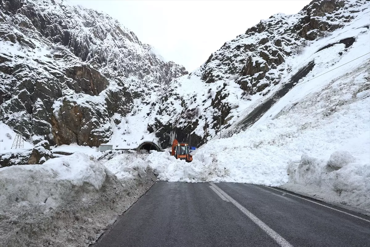 Hakkari-Van kara yolunda farklı noktalara düşen çığ temizlendi