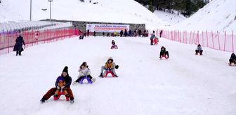 Palandöken Kent Ormanı'ndaki kızak pisti, yarıyıl tatilinde 25 bini aşkın misafiri ağırladı