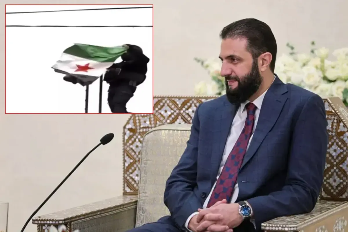 Haseke'de Suriye bayrağı göndere çekildi