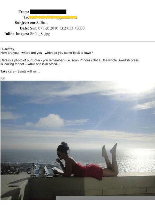 Swedish Princess Sofia also emerged from the disturbing files! Invited to a film screening