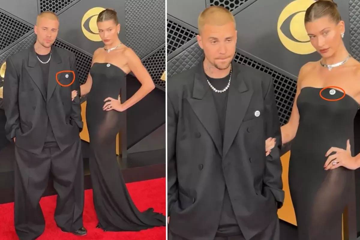 Justin ve Hailey Bieber, Grammy töreninde "ICE OUT" rozetleriyle mesaj verdi