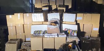 Mersin'de kaçak 2 milyon 10 bin makaron ve 227 kilogram nargile tütünü ele geçirildi