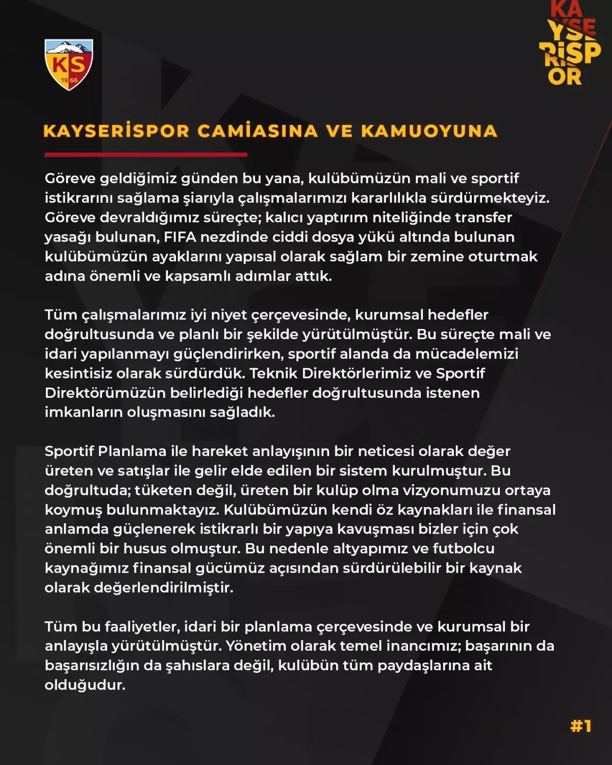 Zecorner Kayserispor'da olağanüstü kongre kararı