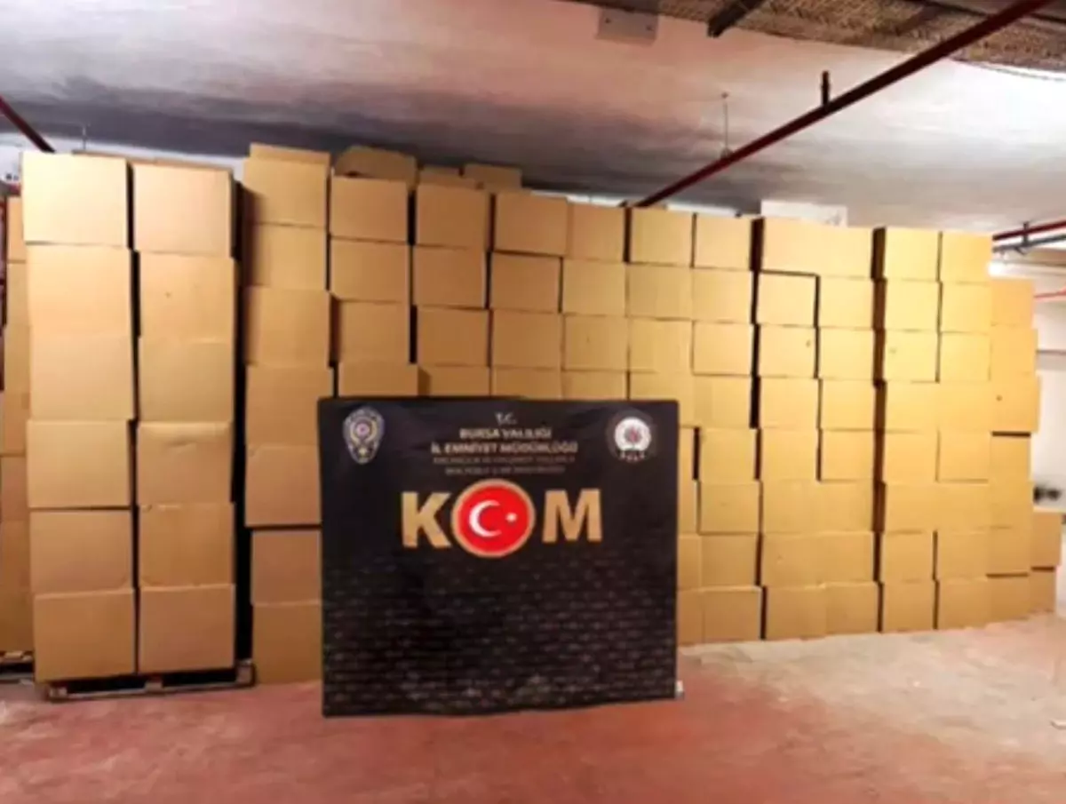 Bursa'da dev kaçak tütün operasyonu...Milyonlarca makaron ele geçirildi