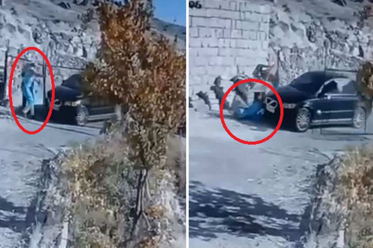 Komşusu baba ve oğlunu otomobille ezip yaralayan sanığa hapis istemi; o anlar kamerada