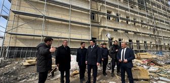 Midyat Belediye Başkanı Şahin adliye binası inşaatında incelemede bulundu