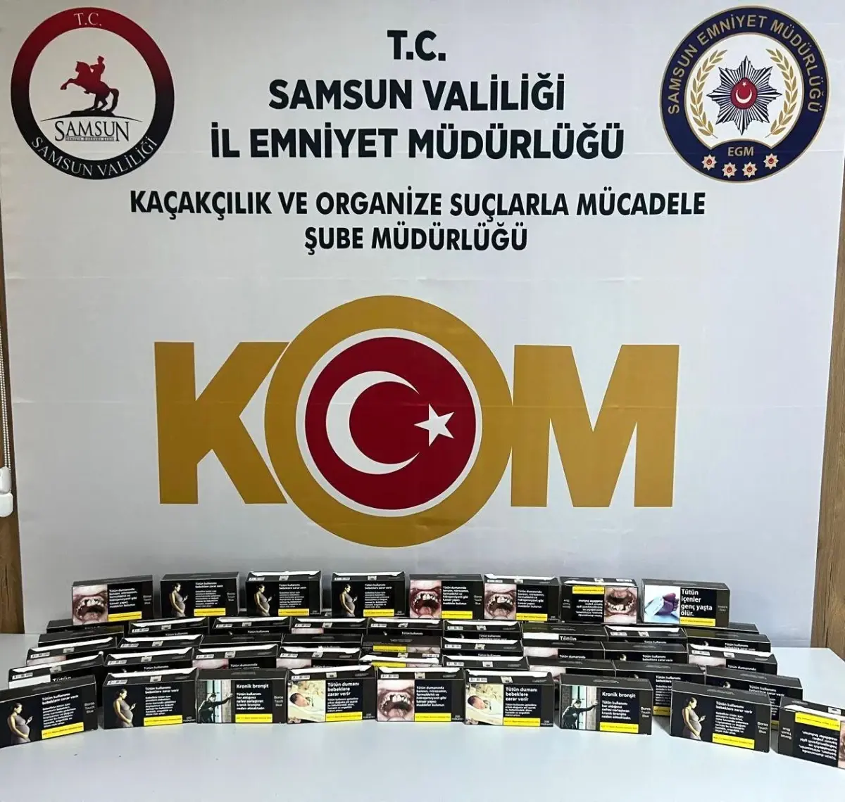 Samsun'da 11 bin 200 adet makaron ele geçirildi