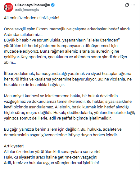 kardesi gozaltina alinan dilek imamoglu ndan ilk 19536173 3160 m