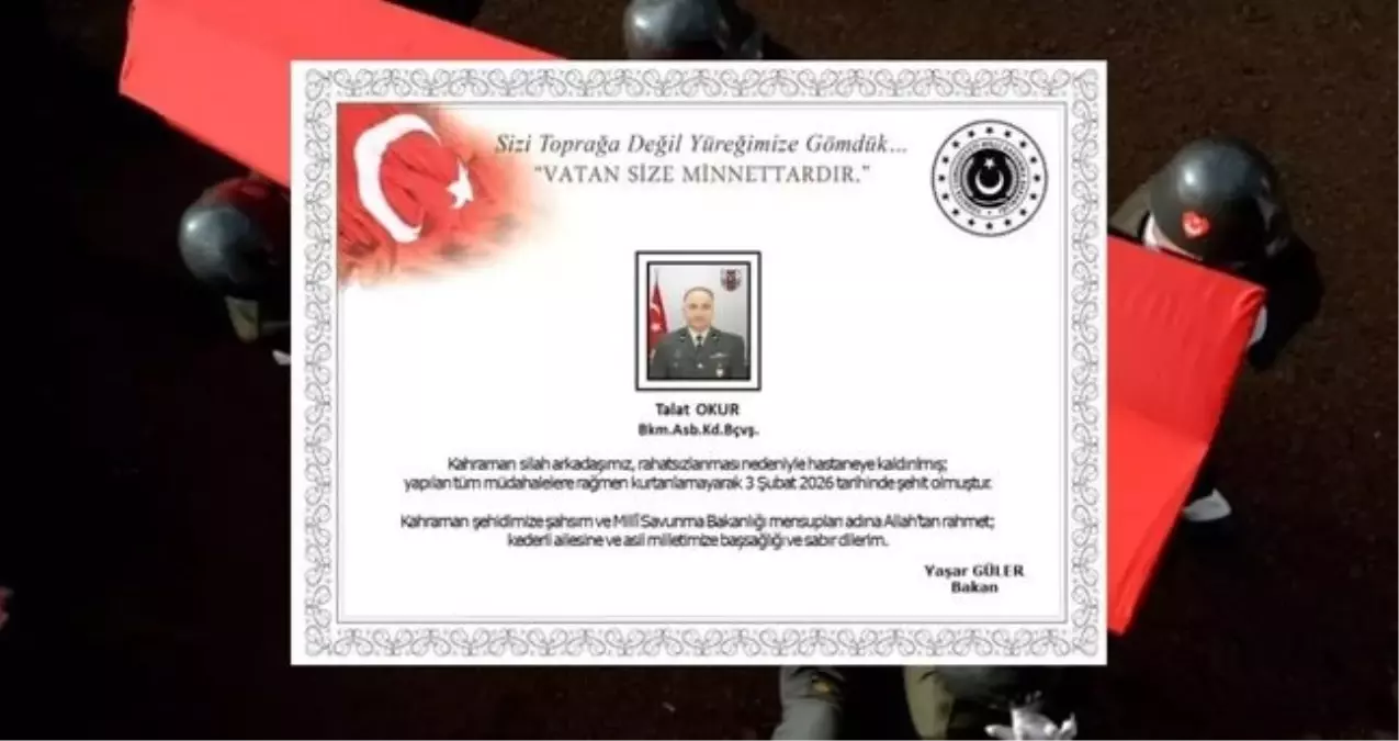 Şehit Talat Okur kimdir, neden öldü? Astsubay Kıdemli Başçavuş Talat Okur kaç yaşındaydı, nereli?