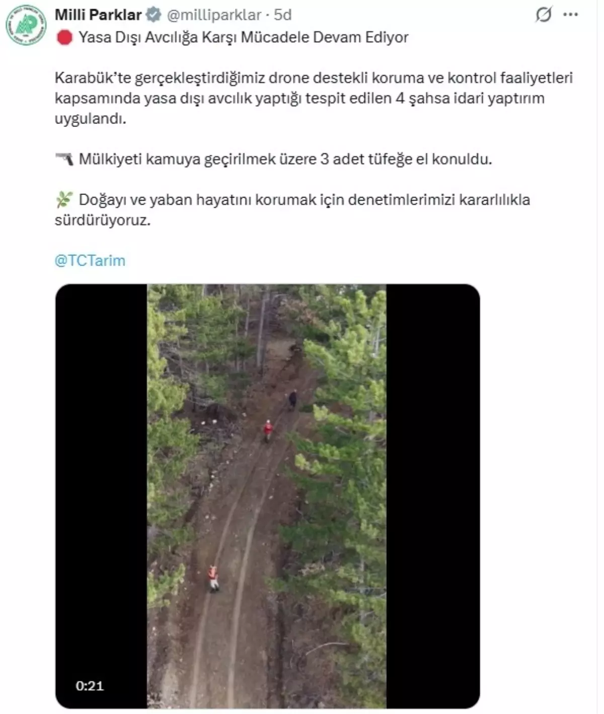 Yasa dışı avcılık yapan 4 kişiye idari yaptırım uygulandı