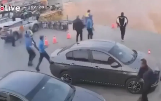 The gas station was buried underground due to ground collapse