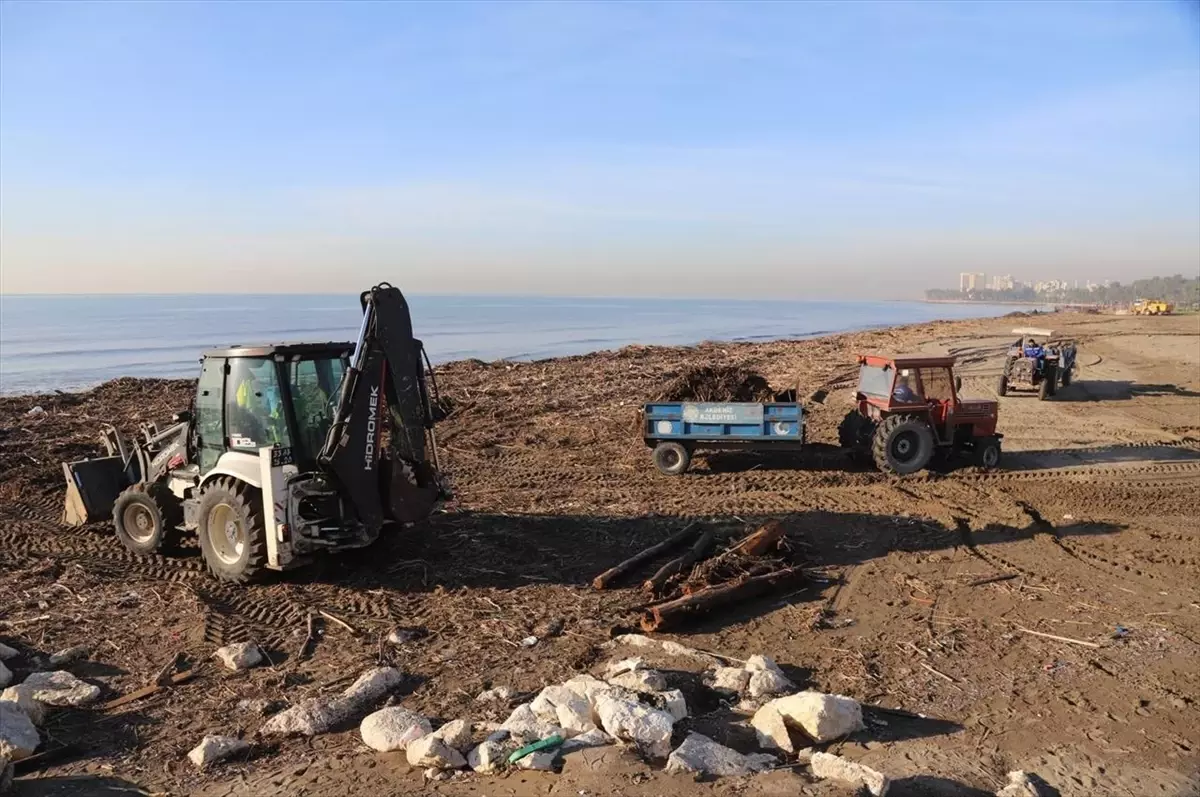 Akdeniz Belediyesi ekipleri Millet Bahçesi'nin sahilini temizledi