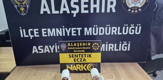 Alaşehir'de otomobilinde uyuşturucu hap bulunan şüpheli tutuklandı
