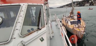 Beylerbeyi açıklarında sürüklenen boş tekne emniyete alındı