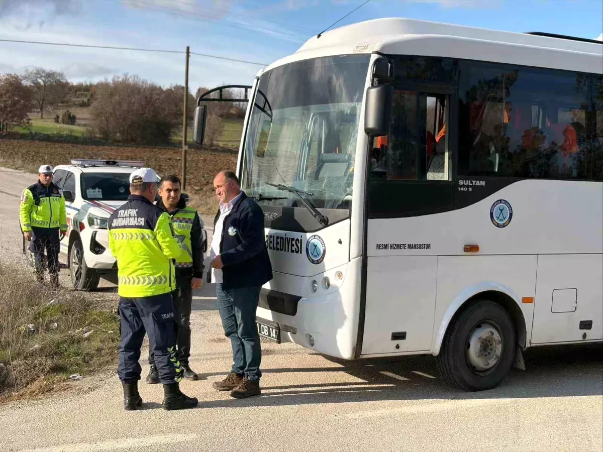 Bilecik'te sivil otobüs denetiminde 1 sürücüye işlem