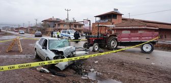 Çorum'da otomobille traktörün çarpıştığı kazada bir kişi hayatını kaybetti, iki kişi yaralandı