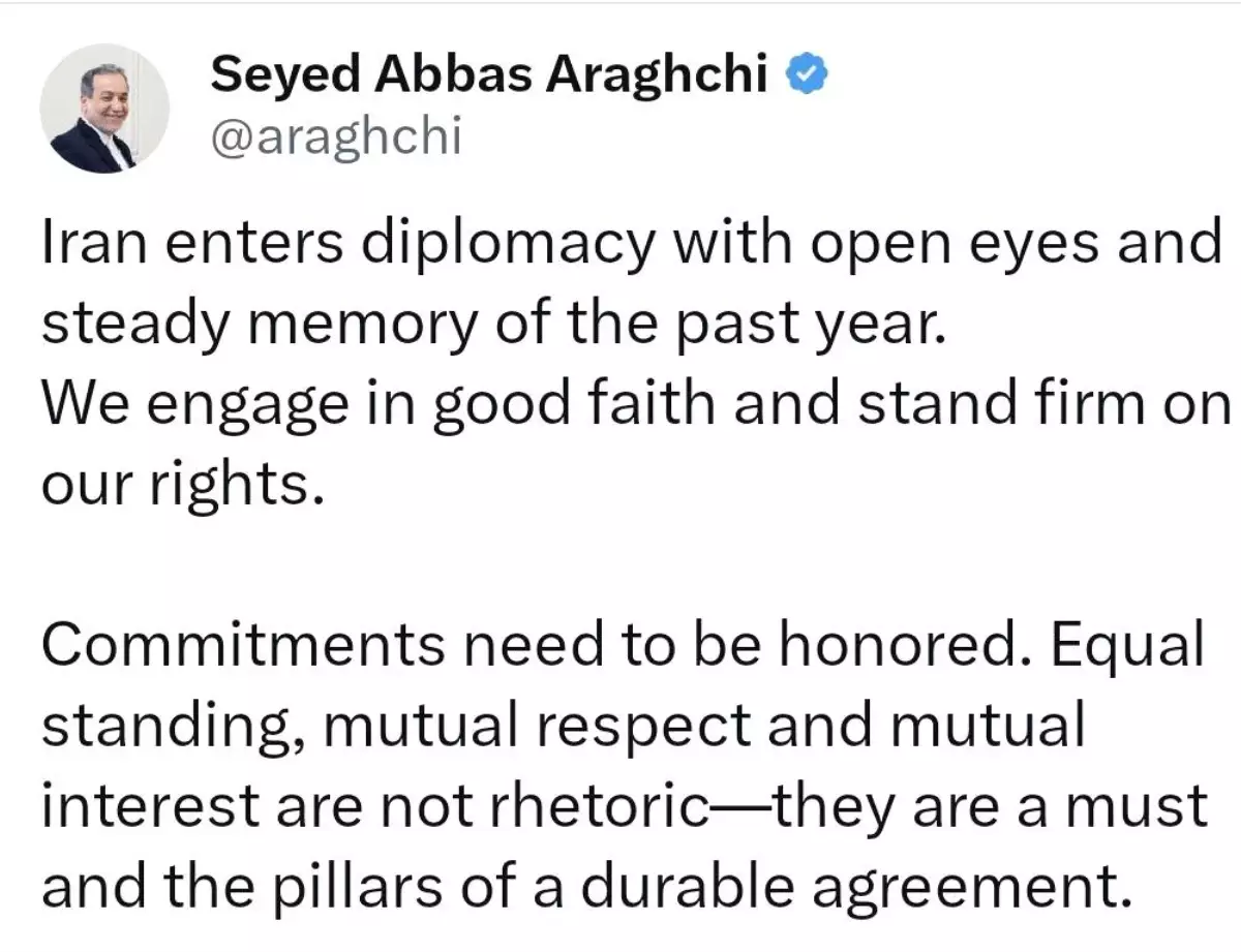 İran Dışişleri Bakanı Arakçi'den ABD'ye: "Eşitlik ve karşılıklı saygı söylemden ibaret değildir, zorunlulu...