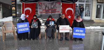 Muş'ta evlatlarına kavuşmak isteyen aileler, DEM Parti önündeki eylemlerini sürdürdü