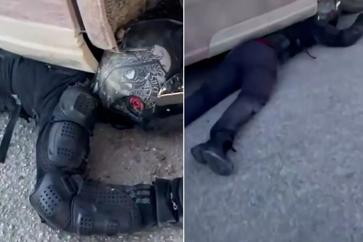 Tonlarca ağırlığındaki tırın altından mucize kurtuluş