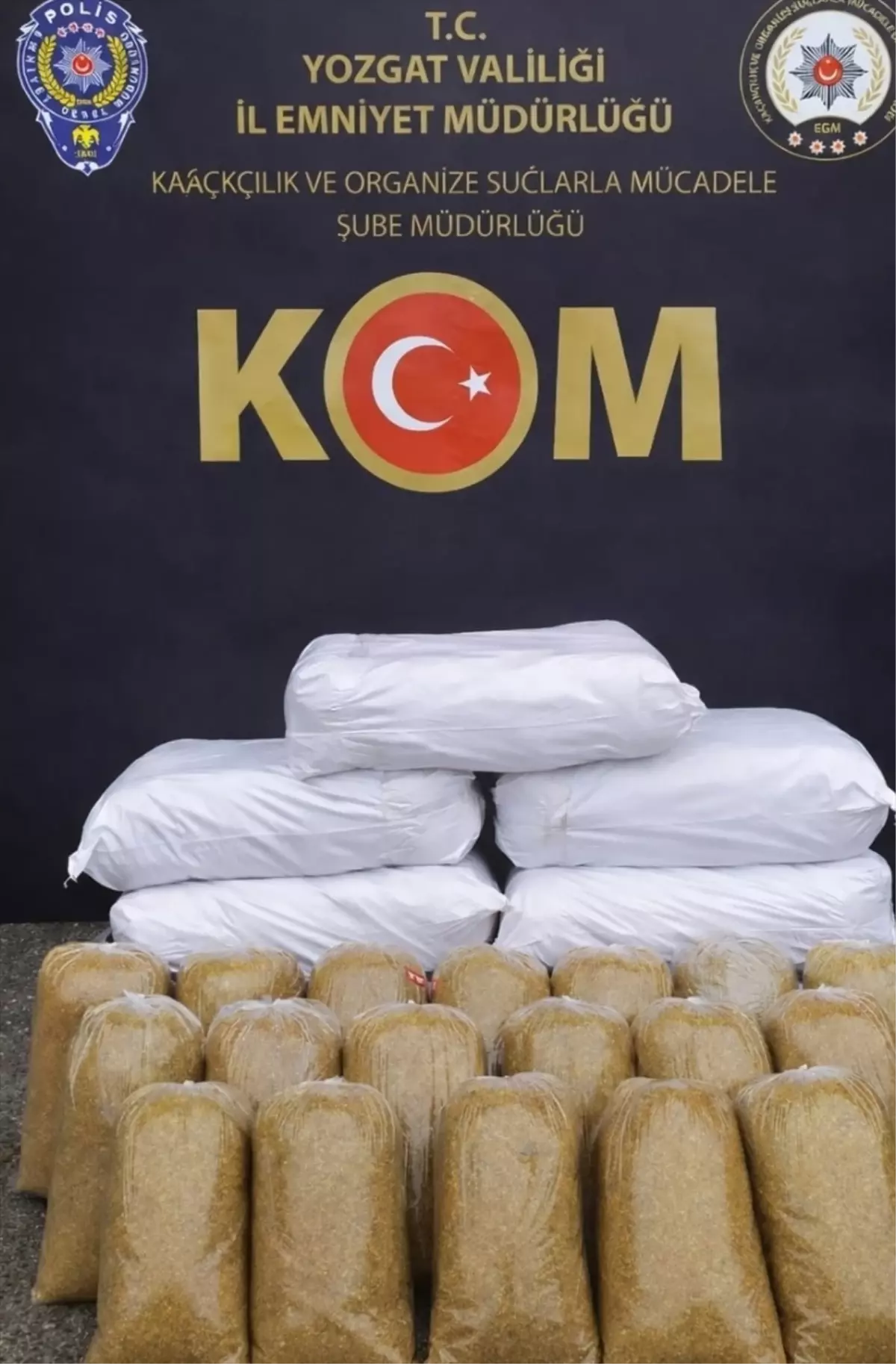 Yozgat'ta 330 kilogram kaçak tütün ele geçirildi