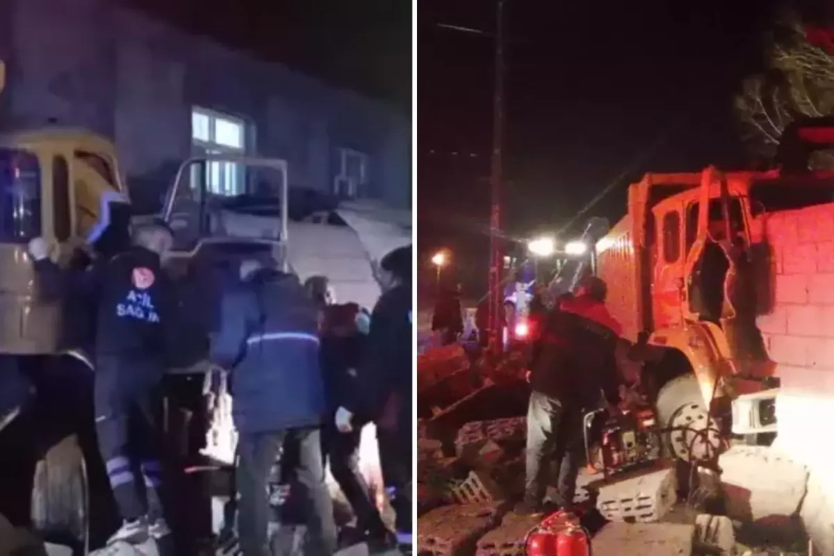 Kullandığı kamyonun kontrolünü kaybedince evin içine girdi