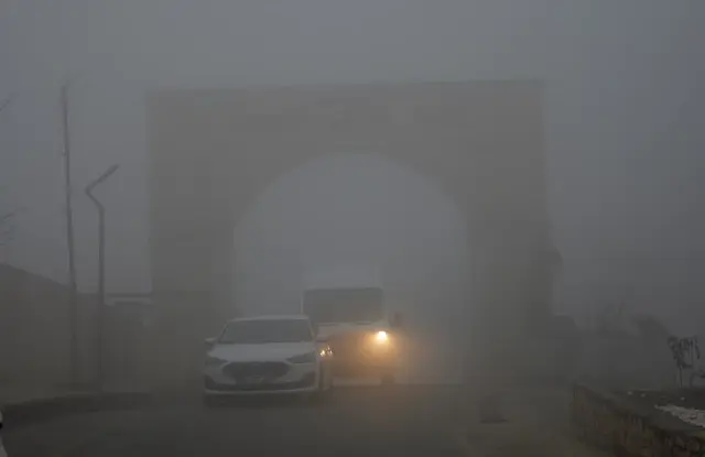 Dense fog in Mardin; visibility dropped to 10 meters
