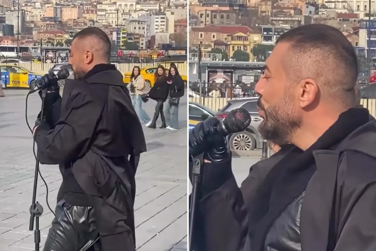 İstanbul'un göbeğinde şarkı söyledi, kim olduğunu fark eden şaştı kaldı