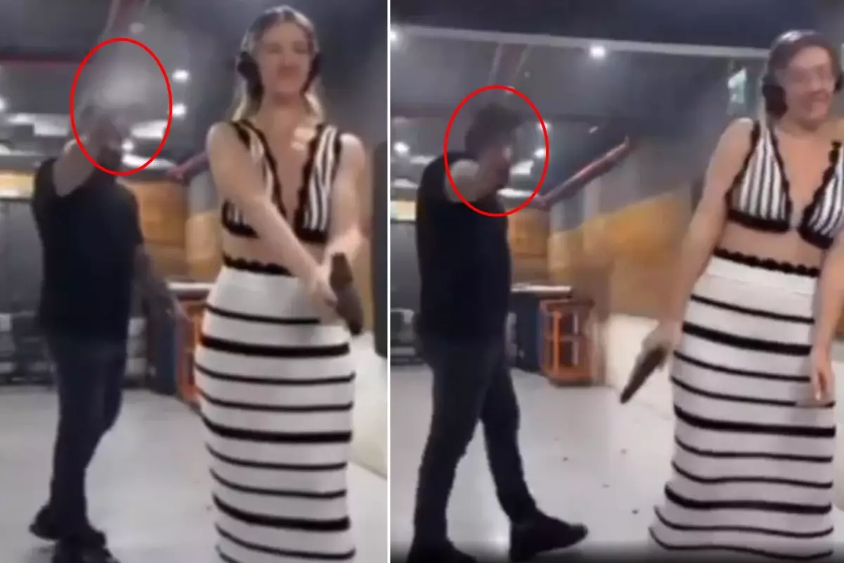 Poligonda ecel terleri! Kız arkadaşının arkasında böyle ateş etti