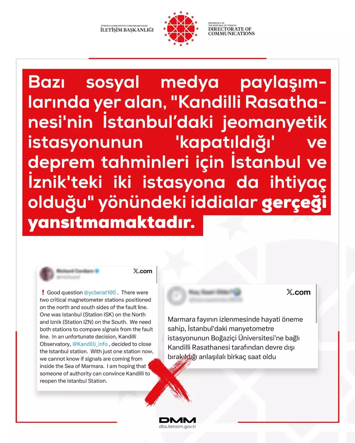 Kandilli Rasathanesi'nden deprem tahmini iddialarına yanıt