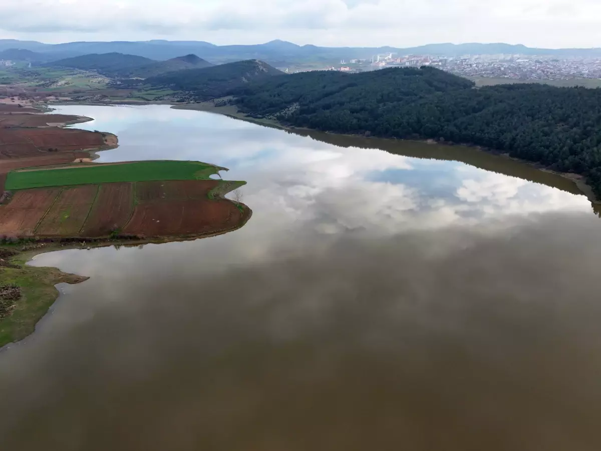 Edirne'de Kocadere Göleti'nin doluluk oranı yağışlarla arttı