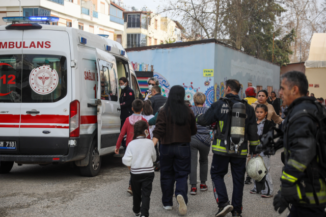 A fire broke out in the primary school; students were evacuated