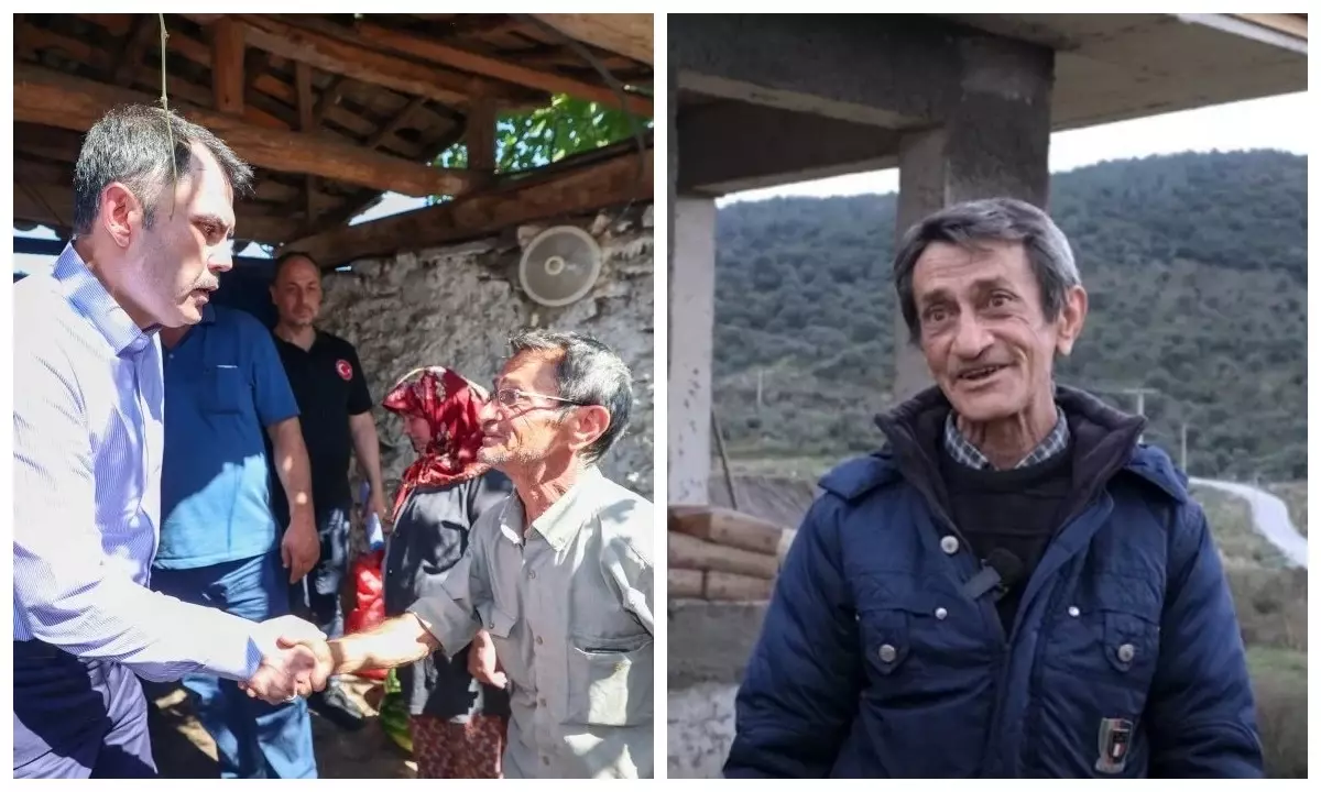 Murat Kurum paylaştı: "Yangında evi küle dönen Cavit amcanın artık yüzü gülüyor"