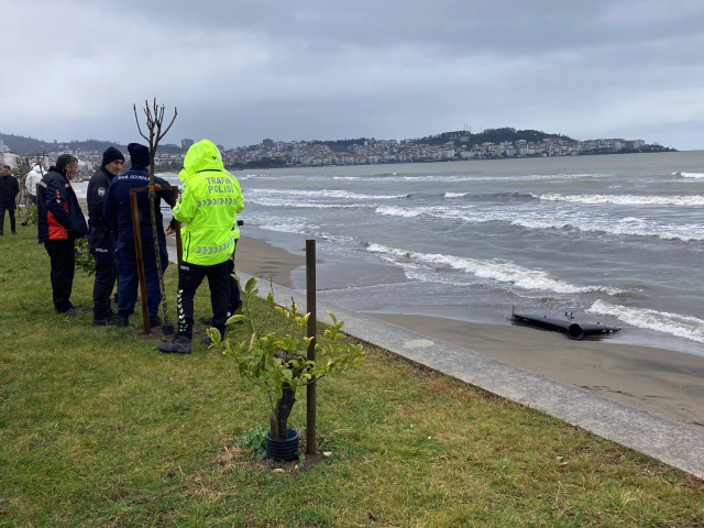 A piece of an unmanned aerial vehicle was found on the shore in Ordu