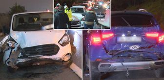 TEM Otoyolu'nda 8 araç birbirine girdi! Trafik kilitlendi