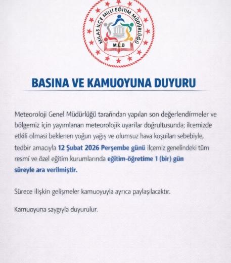 12 Şubat okullar tatil mi, yarın okul yok mu?