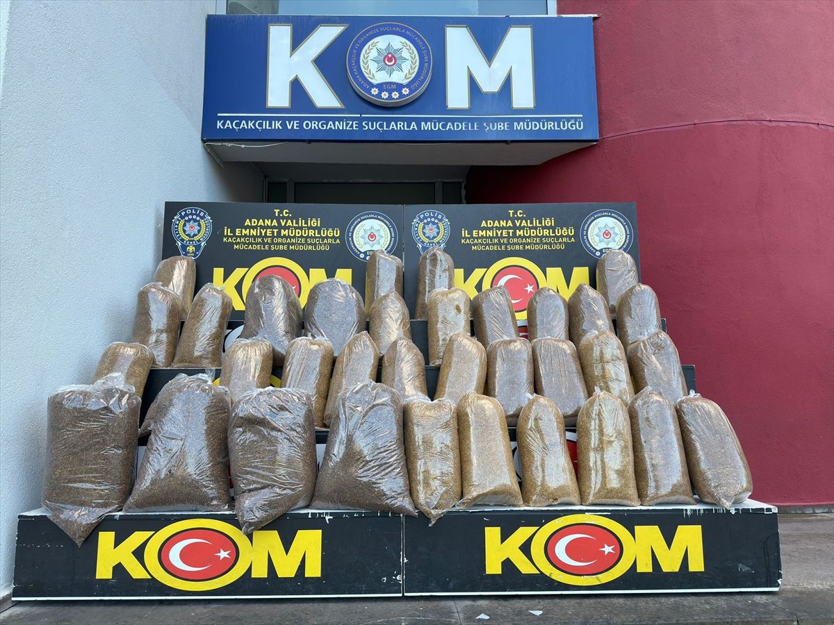 Adana'da 1 ton 650 kilogram kaçak tütün ele geçirildi