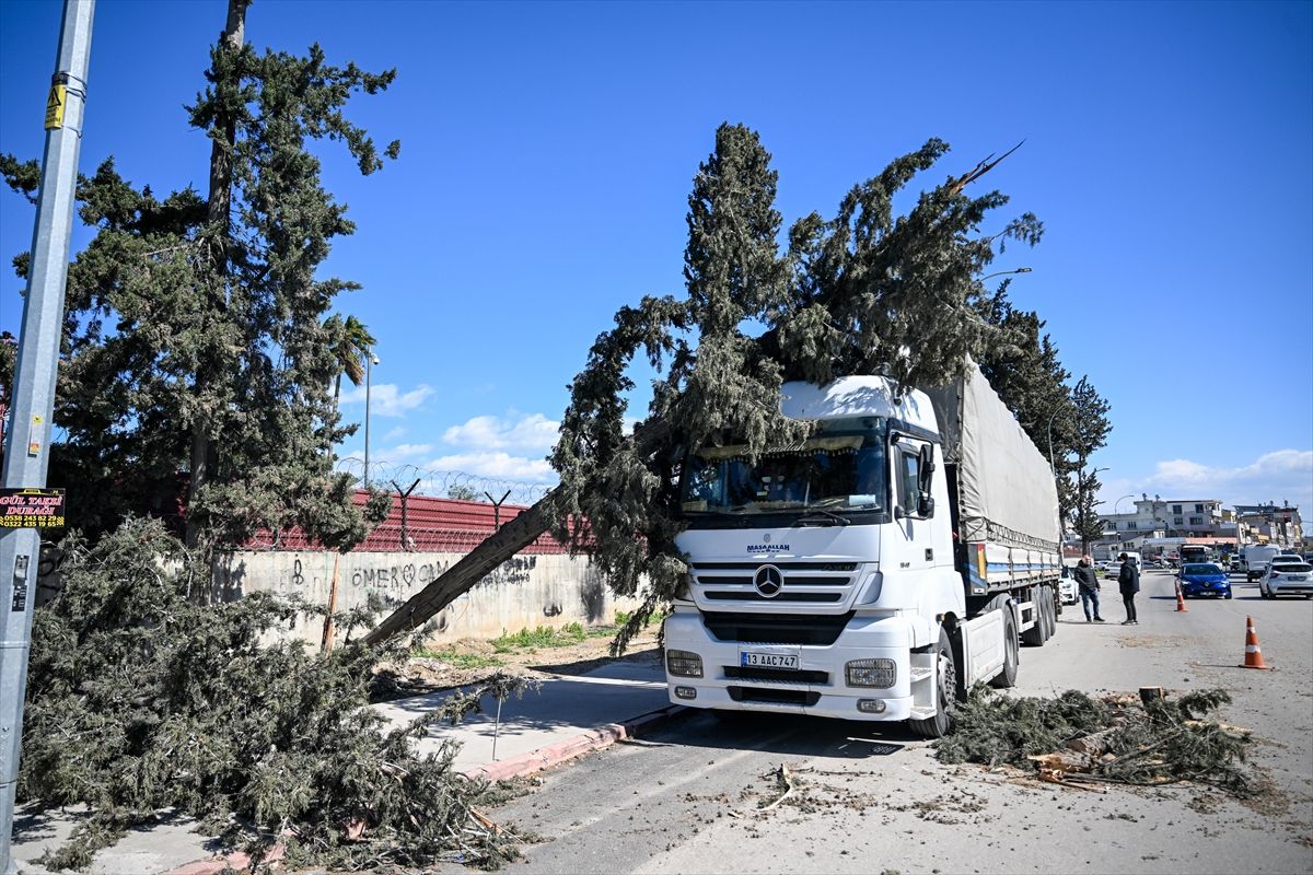 Adana'da kuvvetli rüzgar hayatı olumsuz etkiledi