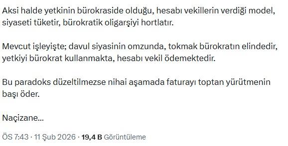 Criticism of the 'presidential' system that will be widely discussed by Tayyar from the AK Party