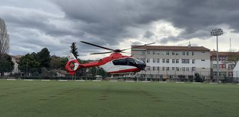 Alaçam'da kalp krizi geçiren hasta, ambulans helikopterle il merkezine gönderildi
