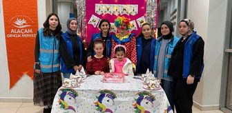 Alaçam'da şehit kızına anlamlı doğum günü kutlaması