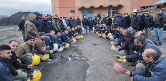 Amasya'da kömür madeninde çalışan işçilerden iş bırakma eylemi