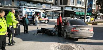 Amasya'da otomobille çarpışan motosikletteki 2 kişi yaralandı